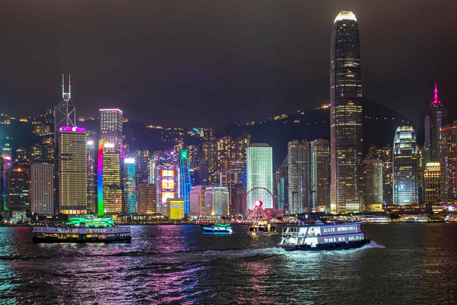 Hong Kong skyline at golden hour